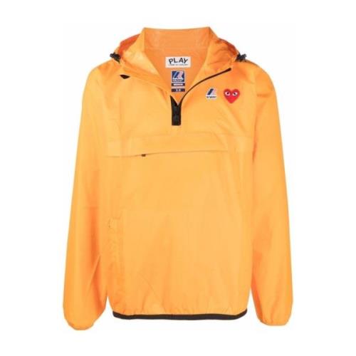 Stijlvolle Unisex Jas Comme des Garçons Play , Orange , Heren