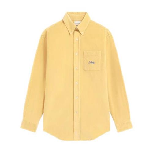 Gele Corduroy Overhemd met Lange Mouwen Drole de Monsieur , Yellow , H...