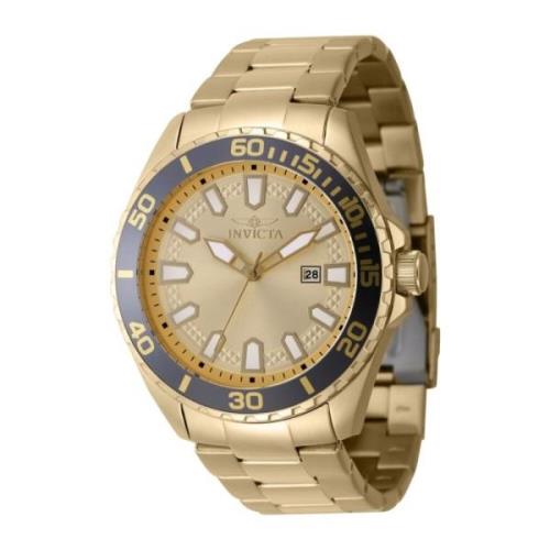 Pro Diver Quartz Horloge - Gouden Wijzerplaat Invicta Watches , Yellow...