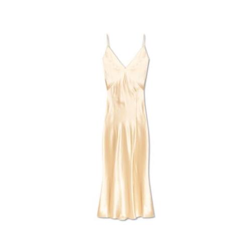 Zijden hemdjurk Saint Laurent , Beige , Dames