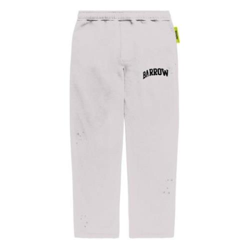 Stone Washed Sweatpants met Front Print Barrow , White , Unisex