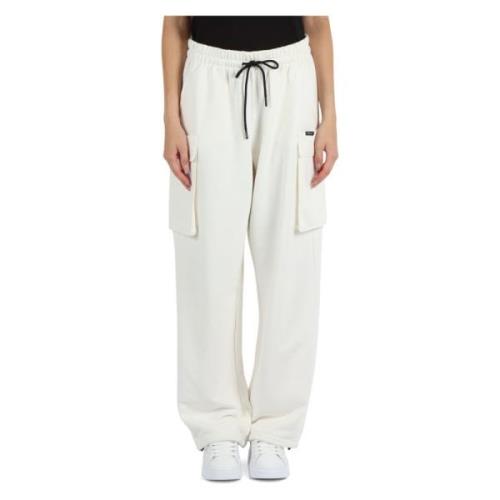 Sportieve katoenen sweatpants met zijzakken Replay , White , Dames