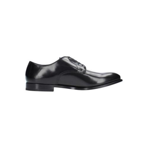 Gladleren Derby schoenen Doucal's , Black , Heren