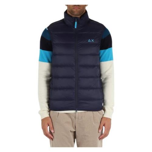 Opvouwbare mouwloze gewatteerde bodywarmer met logoprint Sun68 , Blue ...