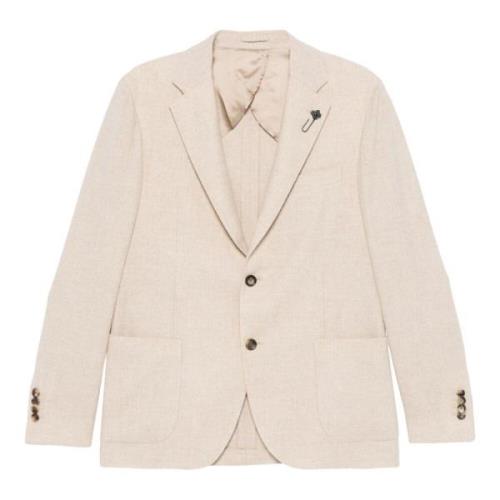 Luxe Wol Kasjmier Jas Lardini , Beige , Heren