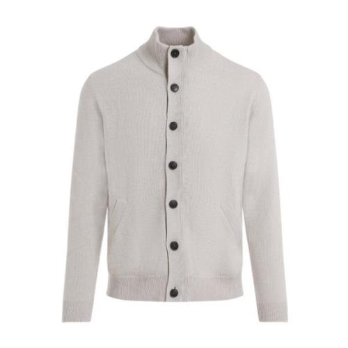 Sand Cashmere Zip Blouson Sweatshirt Brioni , Beige , Heren