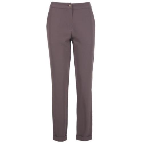 Crepe broek met zij- en achterzakken YES ZEE , Gray , Dames