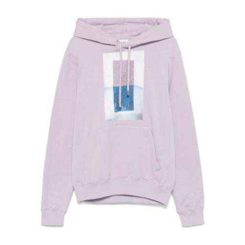 Paarse Katoenen Jersey Hoodie Sweater Lanvin , Purple , Heren