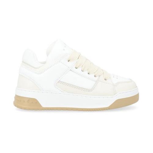 Veterschoenen van Zwart Leer Hogan , White , Dames