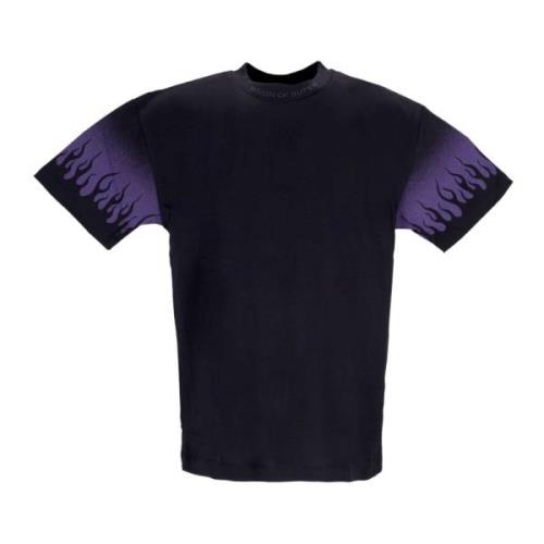 Flames Logo T-shirt Zwart/Paars Vision OF Super , Black , Heren