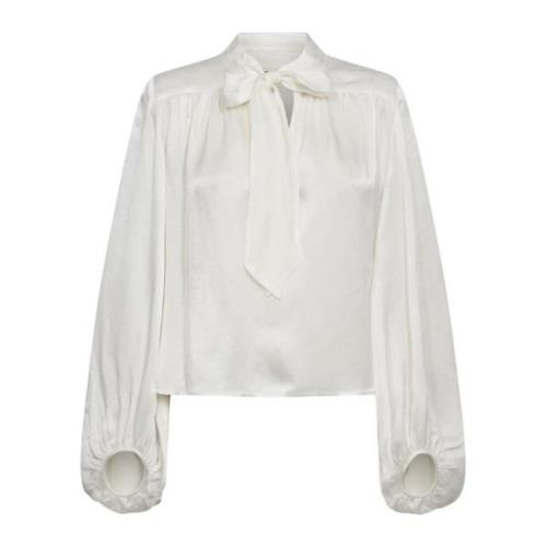 Elegant Lucille Bow Blouse Designers Remix , Beige , Dames