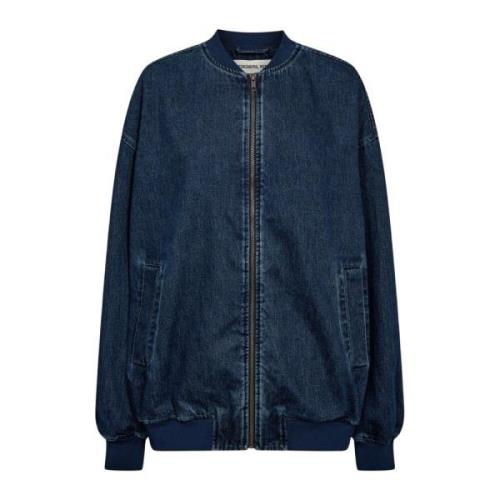 Vintage Denim Bomberjack Designers Remix , Blue , Dames