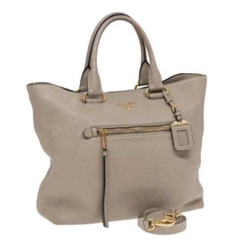 Pre-owned Leather totes Prada Vintage , Beige , Dames