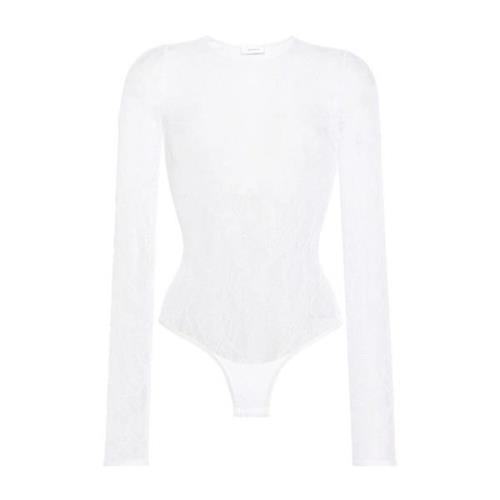 Witte Kant Bodysuit Wardrobe.nyc , White , Dames