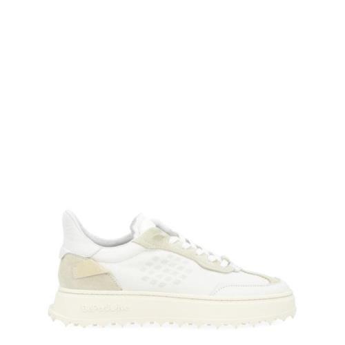 Witte Leren Sneaker voor Vrouwen Be Positive , White , Dames