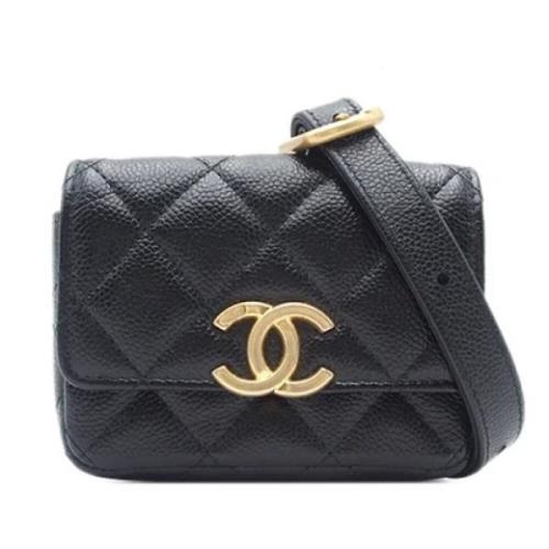 Pre-owned Leather crossbody-bags Chanel Vintage , Black , Dames