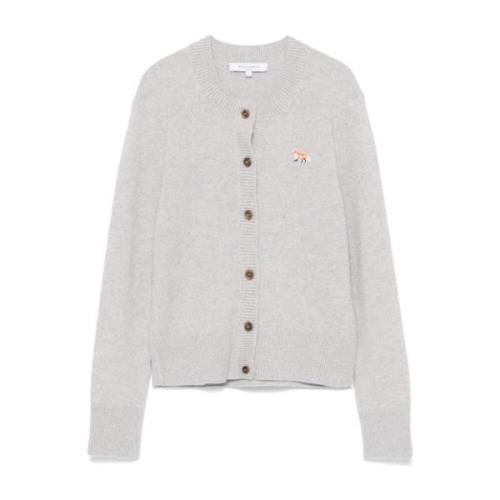 Grijze Trui met Vos Motief Maison Kitsuné , Gray , Dames