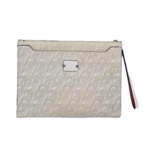 Pre-owned Leather clutches Christian Louboutin Pre-owned , White , Dam...