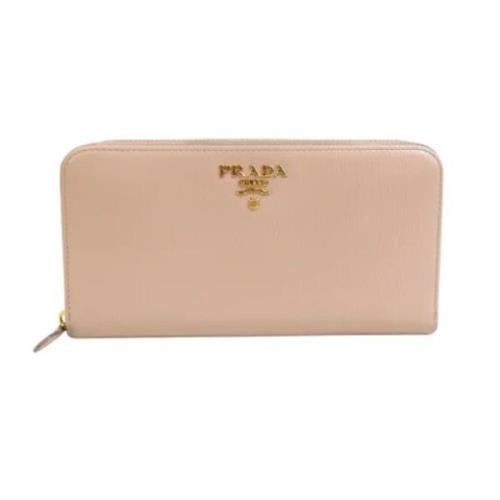 Pre-owned Leather wallets Prada Vintage , Beige , Dames