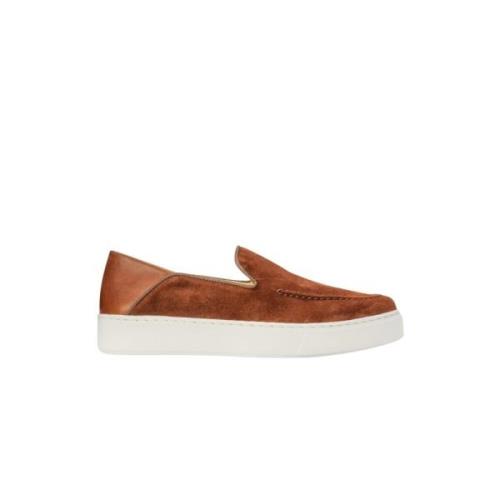 Bruine Slip On Suède Schoenen Exton , Brown , Heren