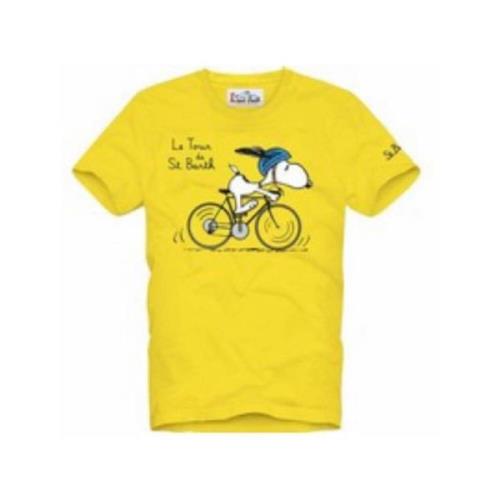 Korte Mouw Snoopy Fiets T-shirt MC2 Saint Barth , Yellow , Heren