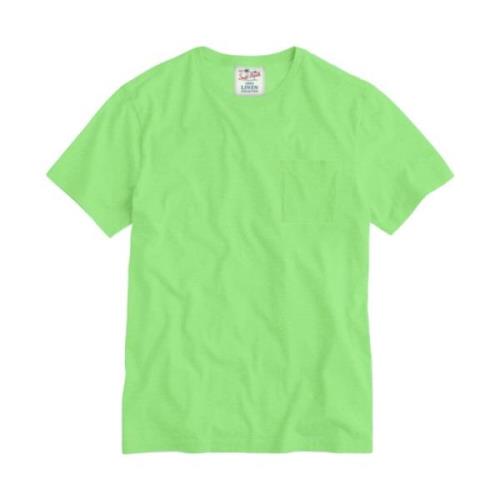 Heren Linnen T-shirt Diverse Kleuren MC2 Saint Barth , Green , Heren