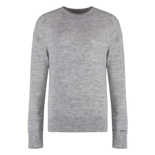 Alpaca Wolmix Geribbelde Trui Calvin Klein , Gray , Dames