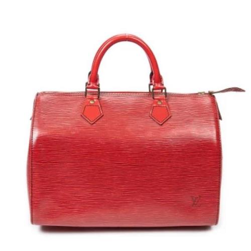 Pre-owned Leather handbags Louis Vuitton Vintage , Red , Dames