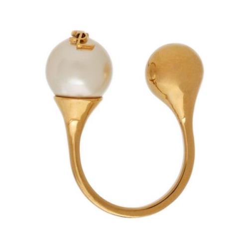 Gouden Parel Cassandre Bal Ring Saint Laurent , Yellow , Dames