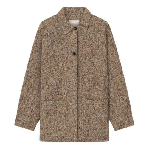 Oversized Alpaca-Wol Blend Jas Aeron , Beige , Dames