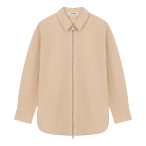 Denim Overshirt met Keramische Knopen Aeron , Beige , Dames