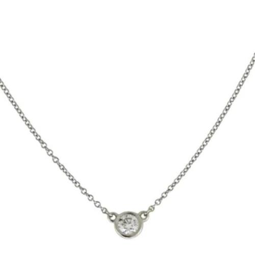 Pre-owned Platinum necklaces Tiffany & Co. Pre-owned , Gray , Dames