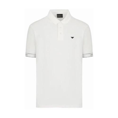 Klassiek Poloshirt van Katoenen Jersey Armani , White , Heren