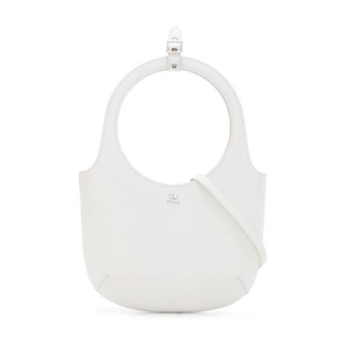 Witte leren schoudertas met handvatten Courrèges , White , Dames