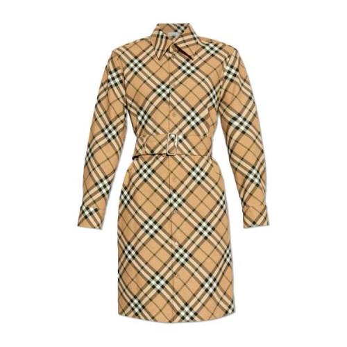 Ruitpatroonjurk Burberry , Beige , Dames