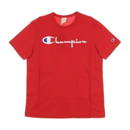 Rode Crewneck Tee voor Mannen Champion , Red , Heren