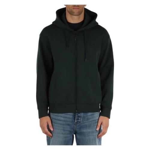 Hoodie met rits in katoenmix Emporio Armani , Green , Heren