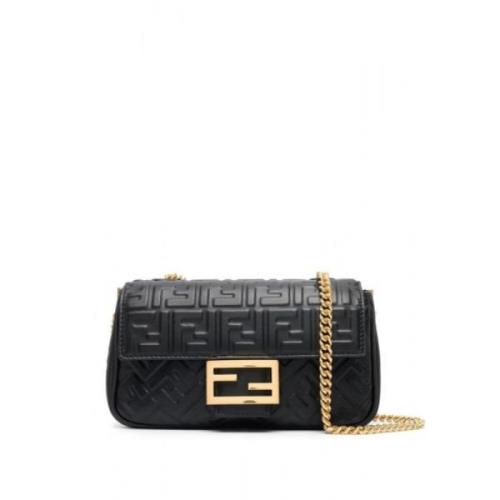 FF Baguette Chain Schoudertas Fendi , Black , Dames