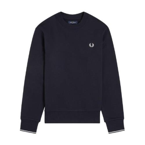 Blauwe Crew-neck Sweatshirt Aw24 Katoenmix Fred Perry , Blue , Heren