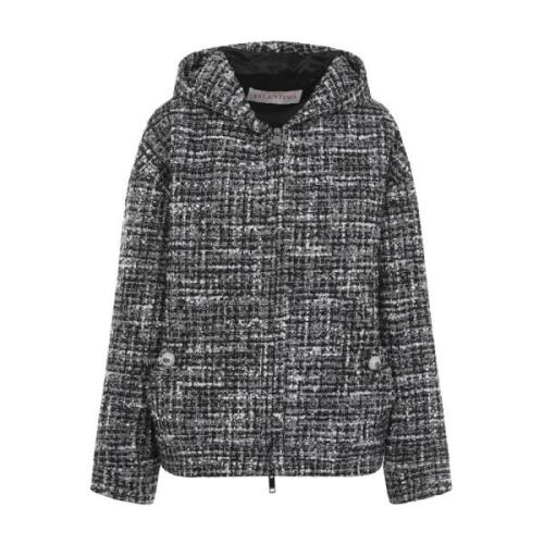 Zwarte jas voor vrouwen Aw24 Valentino , Gray , Dames