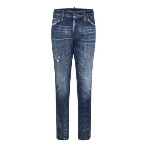 Blauwe Slim Fit Jeans Aw24 Dsquared2 , Blue , Heren