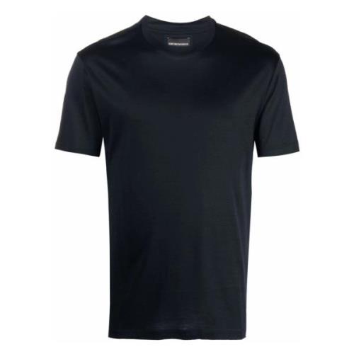 Lyocell Katoen T-shirt Emporio Armani , Blue , Heren