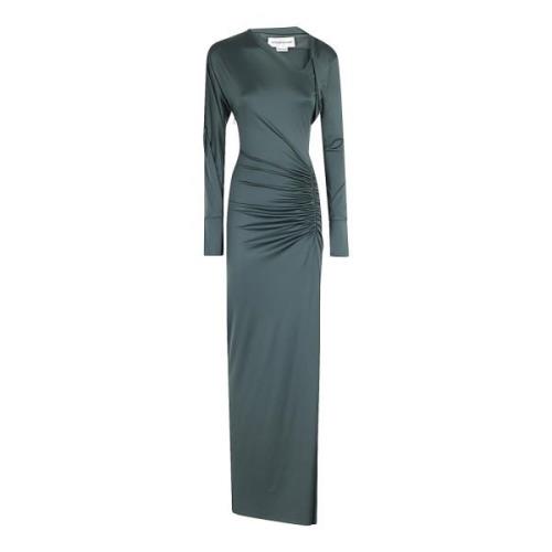 Elegante Jersey Jurk met Slash Hals Victoria Beckham , Green , Dames