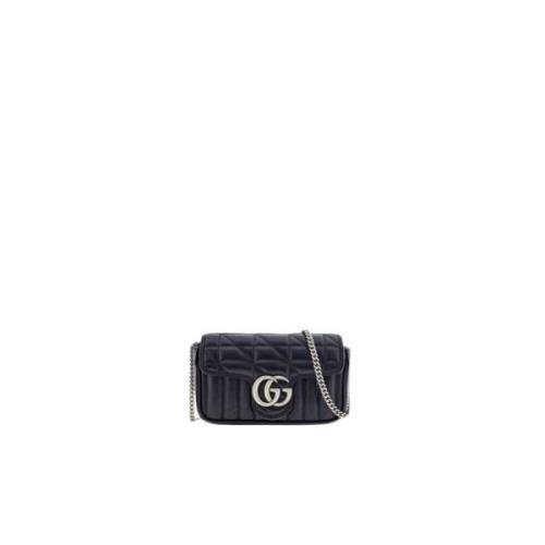 Zwarte GG Marmont Mini Tas Gucci , Black , Dames