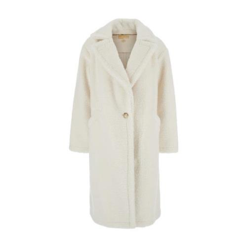 Oversized Teddy Shearling Coat in Wit Michael Kors , White , Dames