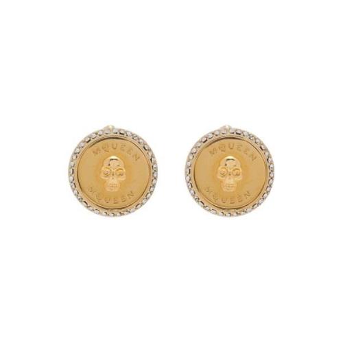 Gouden Oorbellen met Kristallen Rand Alexander McQueen , Yellow , Dame...