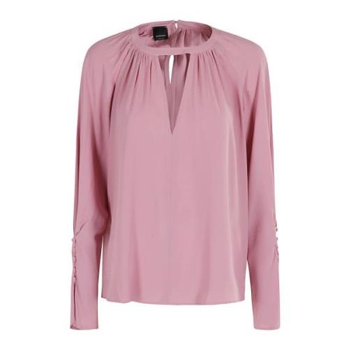 Stijlvolle Crepe de Chine Blouse Pinko , Pink , Dames