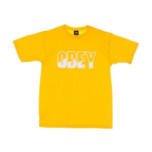 Gouden Heren T-shirt Obey , Yellow , Heren