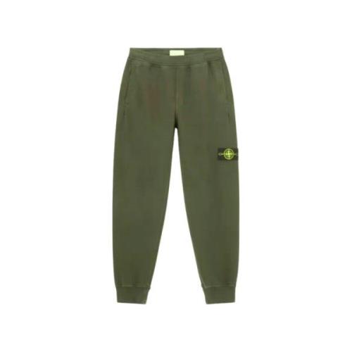 Joggingbroek met geborsteld katoen fleece Stone Island , Green , Heren