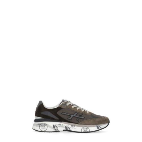 Bruine Suède Leren Sneakers met Logo Premiata , Brown , Heren